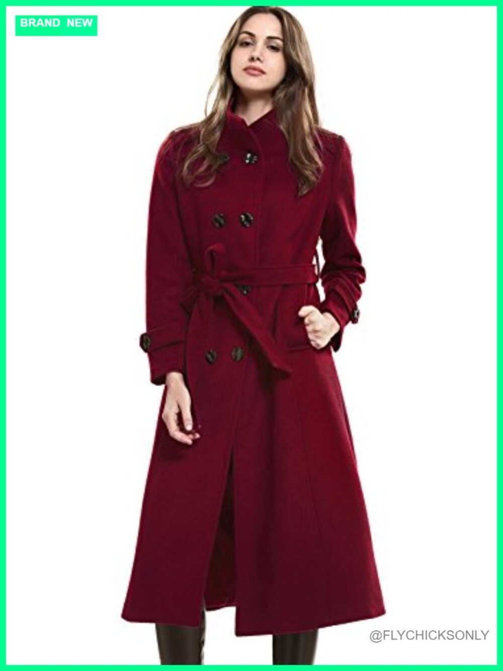 Escalier Wool Trench Coat Winter Double-Breasted Jacket with Belts